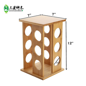 Bamboo <b>rotating</b> <b>spice</b> <b>rack</b> for countertops, <b>spice</b> turntable for cabinet corners, condiment storage <b>rack</b>, <b>spice</b> display <b>rack</b> - Product Image 3