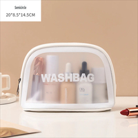 Sac de maquillage personnalisé en PVC souple avec fermeture éclair, design floral et lettres, grande capacité, portable, imprimé, pliable, pour un usage quotidien