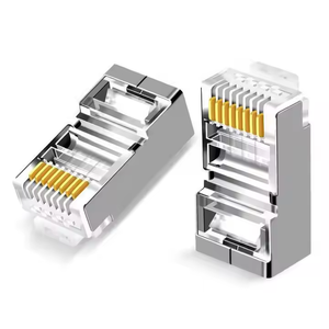 Módulo Ethernet Rj 45 Socket 8P8C <span class=keywords><strong>Cat</strong></span> <span class=keywords><strong>6</strong></span> <span class=keywords><strong>Amp</strong></span> 23AWG Paso a través del conector UTP RJ45 con carcasa de PC para aplicaciones de energía - Product Image 2