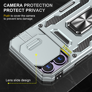 เคสป้องกันกล้องแบบเต็มเลนส์สำหรับ iPhone 12 และ 15 Pro พร้อมที่จับแบบวงแหวน - Product Image 5