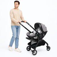 Poussette 3-en-1 Kidilo en alliage d'aluminium pliable, système de voyage portable pour bébé, utilisation intérieure et extérieure, vente en gros OEM