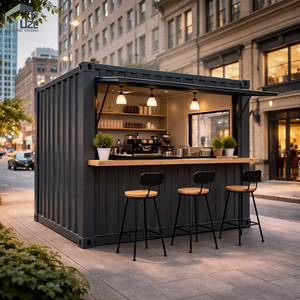 Chiosco Prefabbricato in Struttura d'Acciaio Personalizzabile, Bar e Caffetteria Container Pop-up da 10 Piedi - Product Image 1