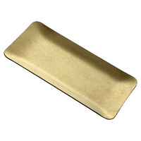 Serviette en acier inoxydable rétro 304, plateau de rangement pour bijoux, petite plaque en métal doré et argenté, créative pour les fêtes