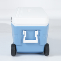 Nevera Portátil con Ruedas Ecooler ZM100A de 100L/105QT, Aislada con PE, Retención de Hielo de 5 Días, para Camping, Deportes al Aire Libre, Almacenamiento de Alimentos y Bebidas