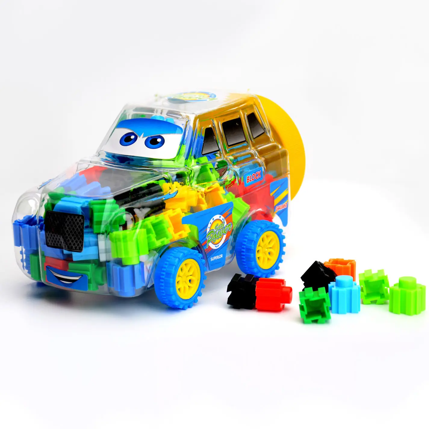 Building Blocks Set 114 PCS Cartoon Car Shape Blocks Toys Educational Construction Toys Easy to Store
