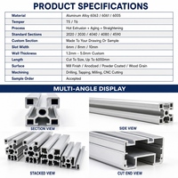 Perfil de Aluminio 6063 con Ranura en T Personalizado para Brazo Robótico y Vehículo Guiado Automatizado
