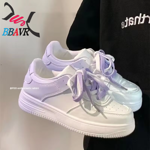 Zapatos Deportivos para Mujer, Blancos, Primavera-Otoño 2025, Nuevos, Planos, Casuales, Impermeables, con Malla, Cordones, Parte Superior de PU, Estilo PVC - Product Image 6