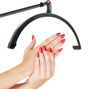 Lámpara de pie LED flotante con arco curvo para belleza facial, cejas y uñas, luz de anillo con forma de luna, luz para técnicos de pestañas, media luna con clip para teléfono - Product Image 1