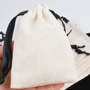 Bolsa de Algodón Orgánico 100% con Cordón, Reutilizable, para Musulmanes, Tejido Liso, Tela Fina, para Compras y Almacenamiento de Alimentos - Product Image 4