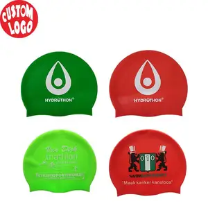 قبعة سباحة مخصصة مجانية التصميم مصنوعة في الصين قبعات سباحة مضحكة للبالغين