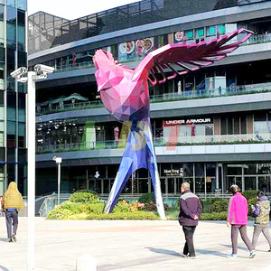 Sculpture d'hirondelle en acier inoxydable Libit, géométrique, pour parc extérieur, point de repère, décoration de jardin, œuvre d'art - Product Image 3
