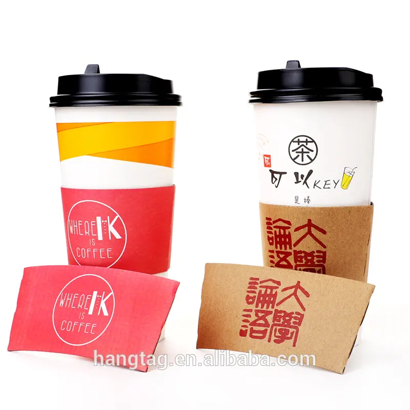 ฝาปิดสีดำสีขาวถ้วยกระดาษสำหรับกาแฟกระดาษฉนวนถ้วยกาแฟเครื่องดื่มร้อนถ้วยกระดาษที่ใช้แล้วทิ้ง