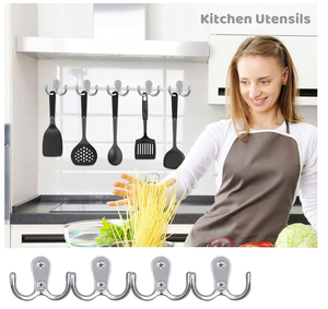 Double Pin SS202 Stainless Steel Modern Wall Mounted Heavy Duty Rustproof Door Towel Hanger Premium Quality PROMIXO - Product Image 3