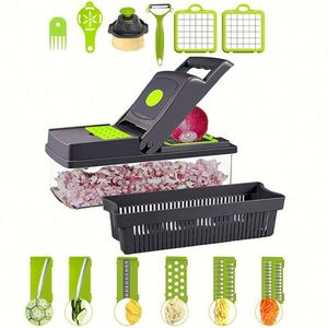 Nouveauté : Hachoir multifonctionnel 15 en 1, éplucheur d'oignons et de pommes de terre, trancheuse de fruits et légumes pour la cuisine - Product Image 1