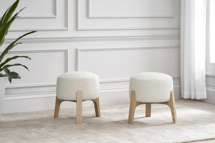 New indoor furniture wood base ottoman lovely high-quality  living room armchair stool