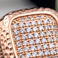Bague Hip Hop en Cuivre et Zircon, Bijou de Doigt Géométrique Pavé, Style Urbain Unisexe pour Soirées