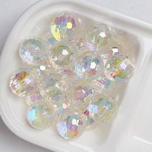 16mm Uv Candy <span class=keywords><strong>Disco</strong></span> Ball Facettes Transparent clair Rond Bubble Gum Perles pour DIY Porte-clés - Product Image 3