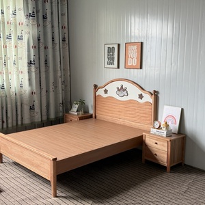 Cama litera de madera maciza de estilo francés, cremosa, retro, vintage, nórdica, cómoda, ecológica, con cojín suave, moderna, para <span class=keywords><strong>dormitorio</strong></span> pequeño - Product Image 2