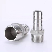 Raccord de tuyau en acier inoxydable à filetage mâle, en Stock, raccord moulé SS316 SS304 NPT BSPT mamelon de tuyau hexagonal
