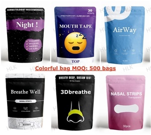 Bandes Buccales <span class=keywords><strong>Anti</strong></span>-Ronflement HLK Noires 30 Pièces en Coton Respirant pour Améliorer le Sommeil et la Respiration - Product Image 5