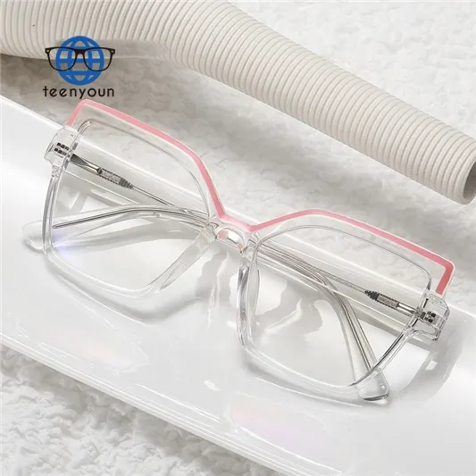 Teenyoun Eyewear Anti Blue Ray Uv400 Lens Bril Insert Cp Core Benen High End Tr90 Frame Grote Vierkante Brillen Frames