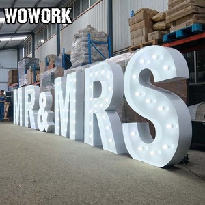 2025 Wowork Khổng Lồ Bóng Đèn Neon Thư Ánh Sáng LED Bảng Chữ Cái Mr & Mrs Tình Yêu Thép LED Tổ Chức Sự Kiện Trang Trí Nội Thất Dấu Hiệu Cho Đám Cưới Đảng Backdrop - Product Image 1
