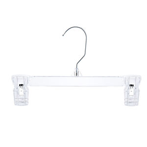 Custom Logo PS Plastic Baby Clothes Kids Pants <strong>Hanger</strong> With <strong>Clips</strong> - Product Image 2