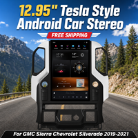Radio Android Auto Snapdragon 665 Grosir 12,95 Inci untuk GMC Sierra Chevrolet Silverado 2019-2021 Gaya Tesla 4+64G Nirkabel C