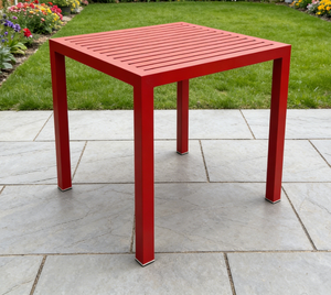 Mesa de Comedor Exterior de Aluminio Roja Cuadrada de 34 Pulgadas para 4 Personas con Tablero de Listones para <span class=keywords><strong>Terraza</strong></span> Comercial al Aire Libre - Product Image 1