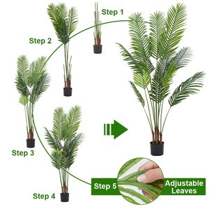 Proveedor de Palmeras Areca Artificiales Realistas, Palmera de Caña <span class=keywords><strong>Dorada</strong></span> Artificial Personalizable para Decoración de Porche, Oficina y Hogar - Product Image 3