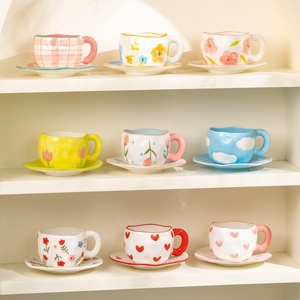 Tazza da Caffè in Ceramica Dipinta a Mano <span class=keywords><strong>con</strong></span> <span class=keywords><strong>Cuore</strong></span> di Ragazza, Creativa per Tè Pomeridiano - Product Image 1