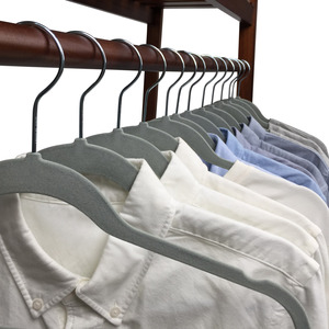 Yikai Hiện Đại Đánh Giá Nhà Cung Cấp 360 Độ Xoay Móc Mềm Quần Áo Móc Áo Nhung Móc Áo Màu Đen 50 Gói Móc Áo - Product Image 6