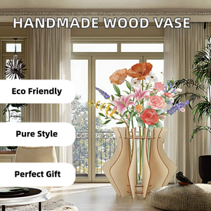 Vase en bois durable et écologique fait à la main, puzzle 3D pour fleurs Lego - Décoration d'intérieur, idée cadeau d'anniversaire directement des fabricants - Product Image 2