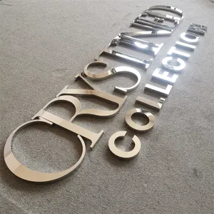 뜨거운 판매 3D 강철 편지 실버 골드 금속 편지 로비 벽걸이 형 금속 간판