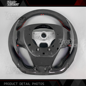 Volante Deportivo Personalizado de Fibra de Carbono para <span class=keywords><strong>Cadillac</strong></span> ATS <span class=keywords><strong>CTS</strong></span> XTS CT4 CT5 CT6 XT4 XT5 XT6 <span class=keywords><strong>2008</strong></span>-2016 con Empuñadura de Cuero Perforado - Product Image 5