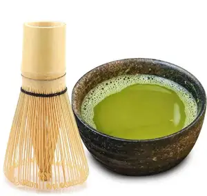 Atacado 80 pinos 100 pinos Bamboo Tea Whisk Matcha Bamboo Whisk com Colher Matcha Kit