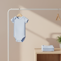 Combinaisons pour bébés unisexes de 0 à 24 mois, en coton, manches courtes, fermeture à boutons pression, été, logo personnalisé disponible, barboteuse pour bébé