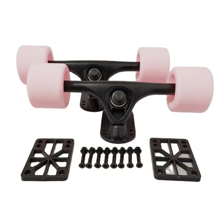 상표 주문 스케이트보드 Longboard 트럭과 바퀴 세트 70mm 바퀴 + 7 "검정 트럭