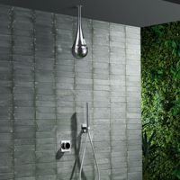 Ensemble de robinetterie de douche thermostatique moderne à jet de pluie haute pression et économie d'eau pour appartement, extérieur, salle de bain, cuisine et toilettes
