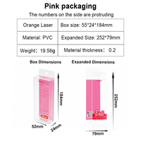 Boîte en PVC transparente avec panneau arrière rose pour emballage cadeau cosmétique, boîte de présentation suspendue avec trou pour petits articles, boîte en plastique pour la vente au détail