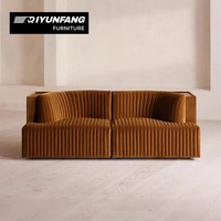 Sofá Modular en Forma de L Marrad Wind - Modelo de Diseño Estético Moderno, Sofá de Dos Plazas con Relleno de Esponja de Terciopelo
