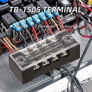 KEERTE TB ซีรีส์ 5 โพสิชั่น บล็อกขั้วต่อทองเหลืองแบบคงที่ 15A 600V รุ่น TB-1505 สำหรับขั้วต่อแบบคงที่ - Product Image 2
