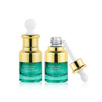 Nouveau design de luxe flacon compte-gouttes vide de 20 ML en verre vert pour sérum capillaire avec boîte d'emballage personnalisée