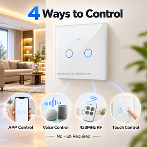 Interruptor de Pared Táctil Inteligente WiFi Tuya, 1, 2, 3, 4 Botones, Control Remoto RF de 433MHz, Control por Voz, Interruptor de Luz de Vidrio, Interruptor de Pared Inteligente para el Hogar, 86mm, UE - Product Image 5