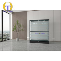 Meubles de magasin de fumée Vitrines d'exposition résistantes d'éclairage à LED en verre trempé pour vitrine de perruques de collection de magasin de détail