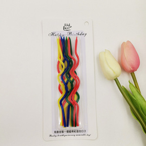 Bougies d'<span class=keywords><strong>anniversaire</strong></span> colorées faites à la main, 10 pièces/1 paquet, pour décoration de gâteau d'<span class=keywords><strong>anniversaire</strong></span> - Product Image 4