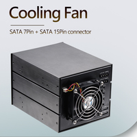 UNES TECH 4 Bay Hot Swap Backplane Aluminium 3,5-Zoll-SATA-SAS-Werkzeuggehäuse ohne Festplatte für 5.25 Drive Bay