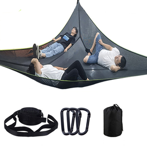 Venta directa de fábrica, hamaca triangular reforzada de cuatro esquinas, Camping portátil para Amazon, superventas, Red de nailon para varias personas - Product Image 2