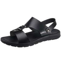 Sandales plateforme en cuir véritable pour hommes, légères, antidérapantes, pour l'hiver et l'été, chaussures de plage, loisirs en plein air, double usage