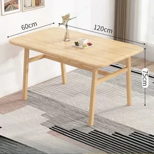 Juego de Mesa de Comedor Rectangular de Madera Moderna con <span class=keywords><strong>4</strong></span> Sillas, para Apartamentos Pequeños, Restaurantes, Hogar, Comercial, Estilo Minimalista - Product Image 5